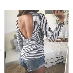 Long sleeved open back tee